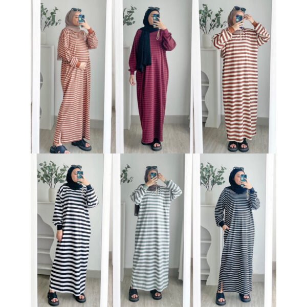 ByMeldev Oversized Stripes Maxi Cotton Dress