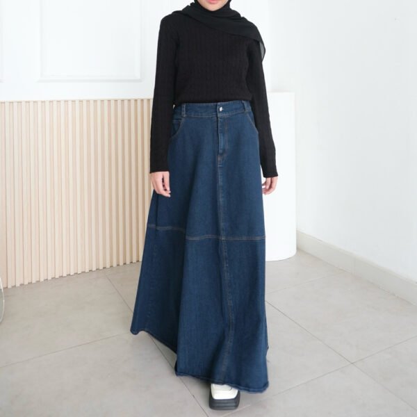 0dc426e8-7a77-49ed-85ab-98dc4887b782.jpg ByMeldev A-Line Denim Skirt Rok Denim Premium