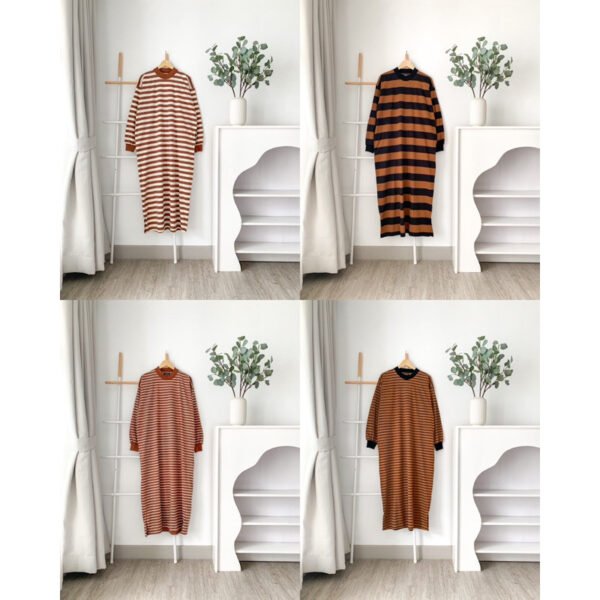 ByMeldev Oversized Stripes Maxi Cotton Dress