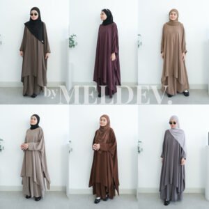 ByMeldev Hafwah Batwing Cullote Set Setelan Daily dan Umroh