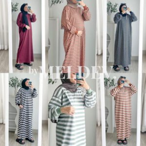 ByMeldev Oversized Stripes Maxi Cotton Dress