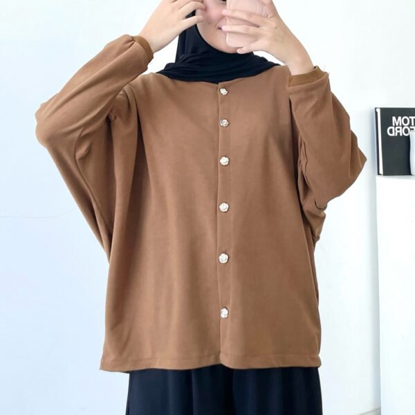 ByMeldev Rose Terry Batwing Cardigan Atasan Batwing
