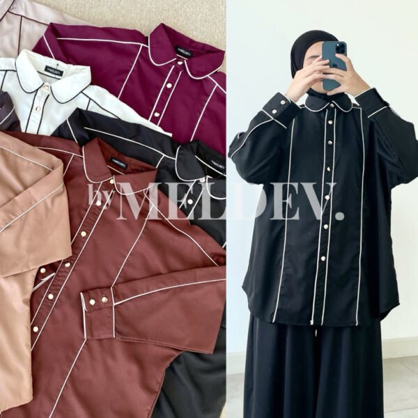 ByMeldev Premium Line Shirt Kemeja Motif List Garis