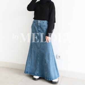 ByMeldev Mermaid Denim Skirt Rok Duyung A-Line Jeans Size M L XL