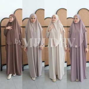 ByMeldev Mecca Jersey Hijab Dress Set Setelan Gamis Busui Nonbusui