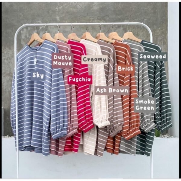 Bymeldev Oversize Stripes Top Kaos Salur Nonbusui Busui