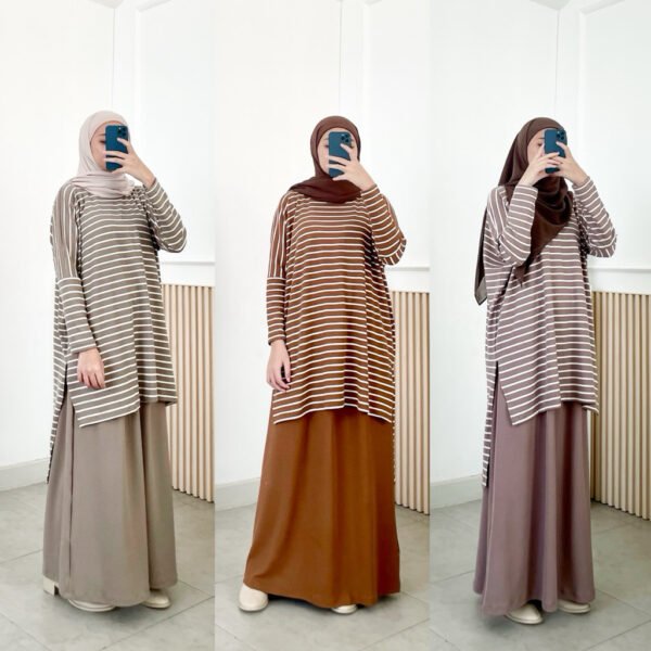 43f73495-f409-4568-a4b0-c53bc3d51c1c-1.jpg ByMeldev Laila Batwing Stripes Skirt Set Busui Nonbusui Bumil Friendly