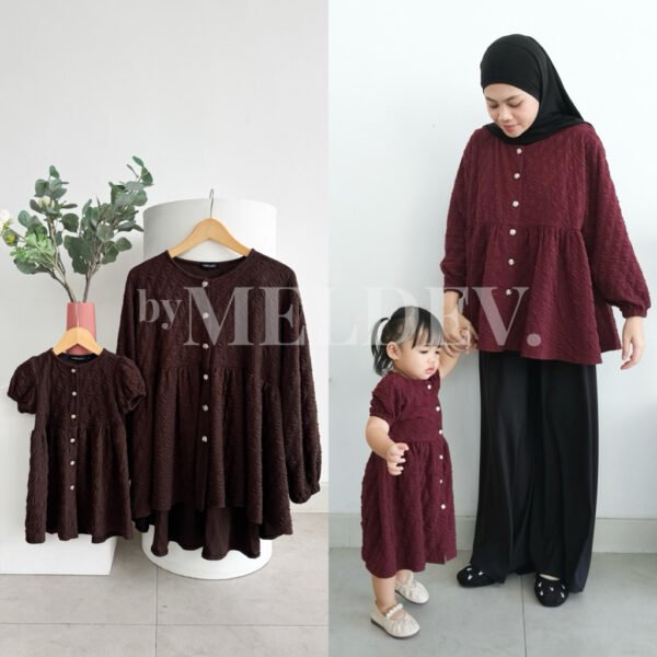 ByMeldev Bloom Button Top Mom & Kids Couple