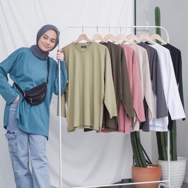Bymeldev Basic Oversized Longsleeve Top Kaos Lengan Panjang Busui dan Nonbusui