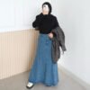 ByMeldev Mermaid Denim Skirt Rok Duyung A-Line Jeans Size M L XL