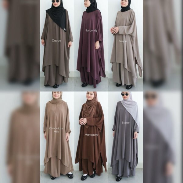 9900de6d-0218-4322-8f74-3d1b4f8039cb.jpg ByMeldev Hafwah Batwing Cullote Set Setelan Daily dan Umroh