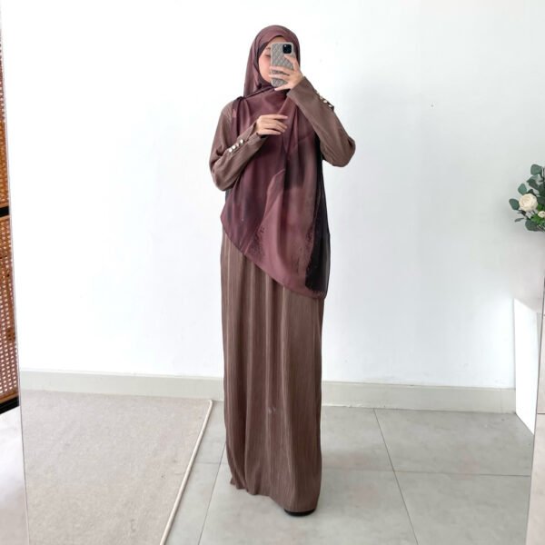 ByMeldev Aurora Pashmina Motif & Button Knit Dress