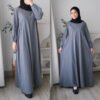 ByMeldev Laluna Cotton Basic Dress Gamis Kerut Busui Bumil Friendly