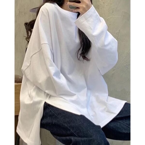 Bymeldev Basic Oversized Longsleeve Top Kaos Lengan Panjang Busui dan Nonbusui