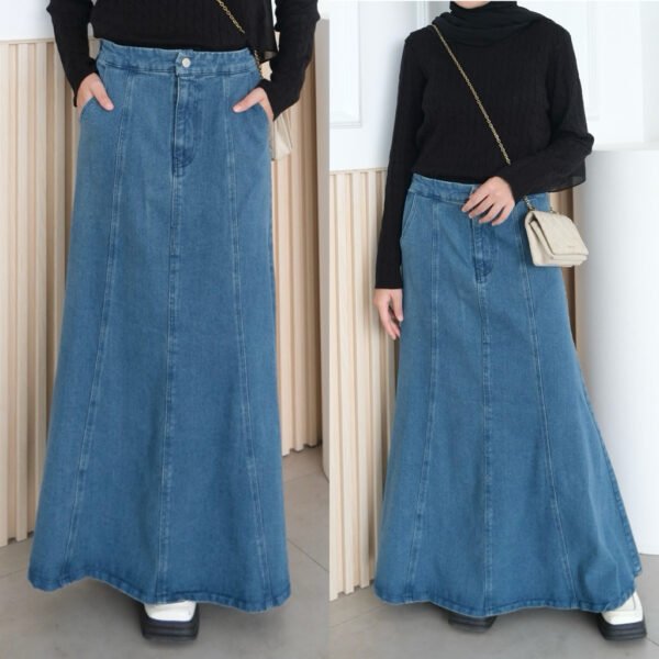 ByMeldev Mermaid Denim Skirt Rok Duyung A-Line Jeans Size M L XL