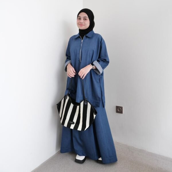 ByMeldev Zipper Denim Top & Skirt Busui Bumil Friendly