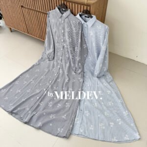 a00c6ca2-6374-4b7b-8550-e8556b94c92c.jpg ByMeldev Floral Stripes Cotton Dress Gamis Katun Salur