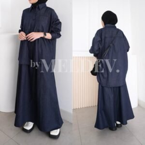 ByMeldev Denim Shirt & Skirt Set