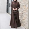 ByMeldev Stripes Knit Button Dress Gamis Salur Kancing Syar’i