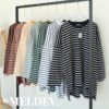 Bymeldev Stripes Top Kaos Lengan Panjang Salur Nonbusui dan Busui