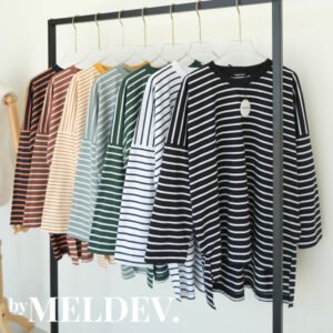 Bymeldev Stripes Top Kaos Lengan Panjang Salur Nonbusui dan Busui