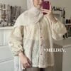 ByMeldev Heart Embroidery Blouse
