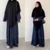 ByMeldev Denim Knit Oversize Abaya Dress