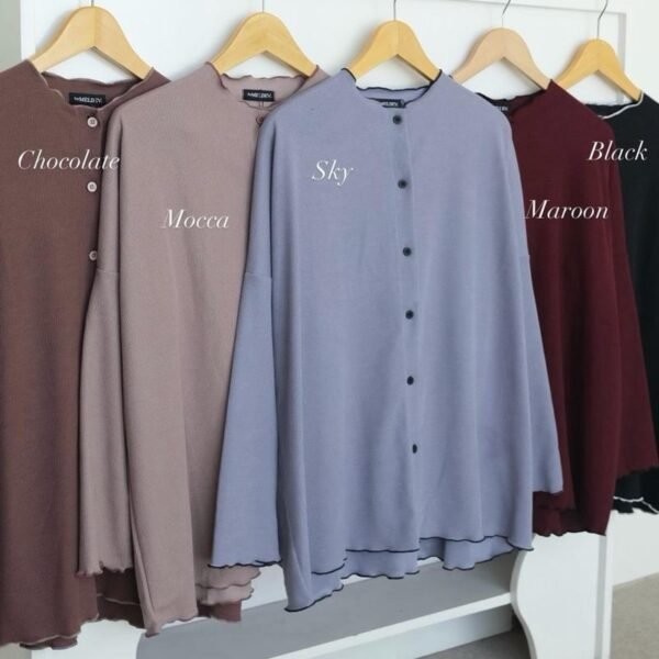 ByMeldev Haira Knit Cardigan Basic Rib Knit Outer