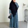 ByMeldev Denim Knit Oversize Abaya Dress