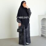 ByMeldev Balqis Oversized Dress Abaya Motif Wash Busui Nonbusui