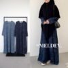 ByMeldev Denim Knit Oversize Abaya Dress