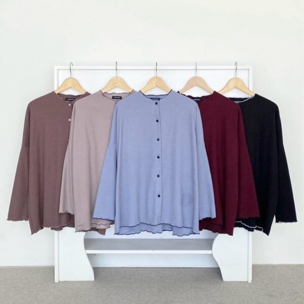 ByMeldev Haira Knit Cardigan Basic Rib Knit Outer