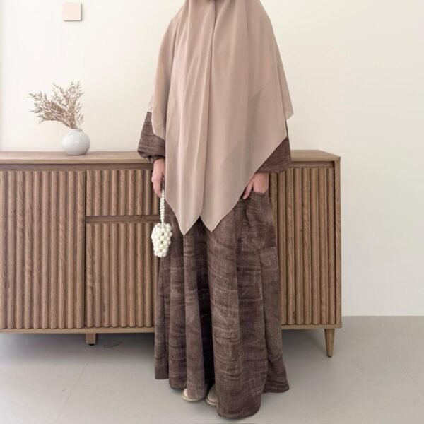 IMG_3803 ByMeldev Balqis Oversized Dress Abaya Motif Wash Busui Nonbusui