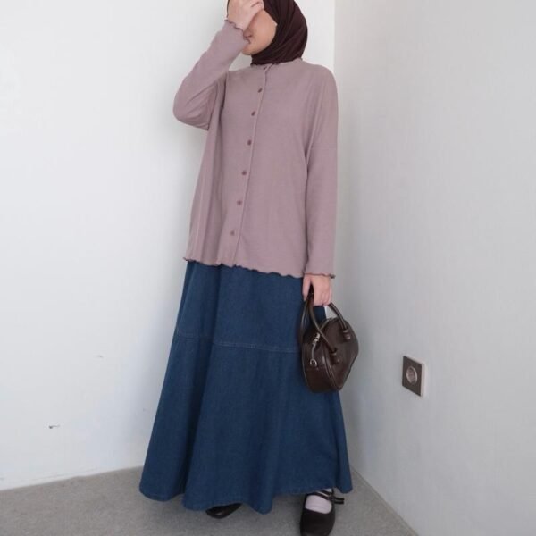 ByMeldev Haira Knit Cardigan Basic Rib Knit Outer