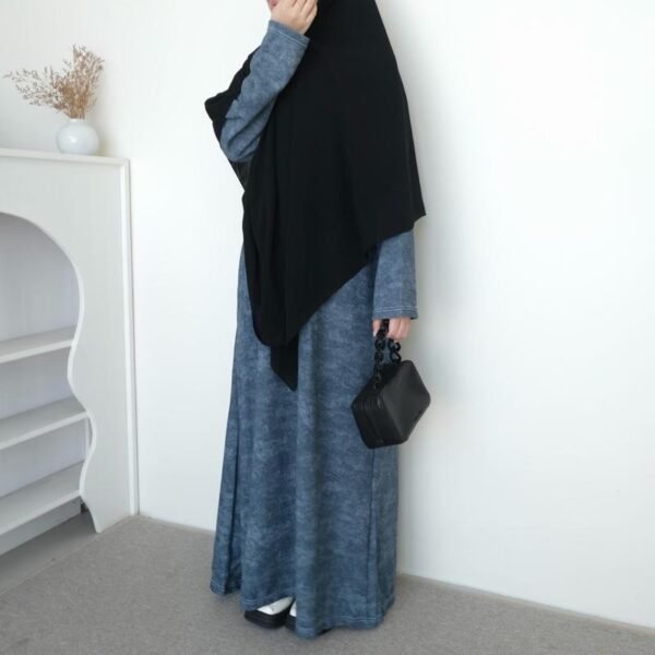 ByMeldev Denim Knit Oversize Abaya Dress