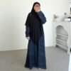 ByMeldev Denim Knit Oversize Abaya Dress