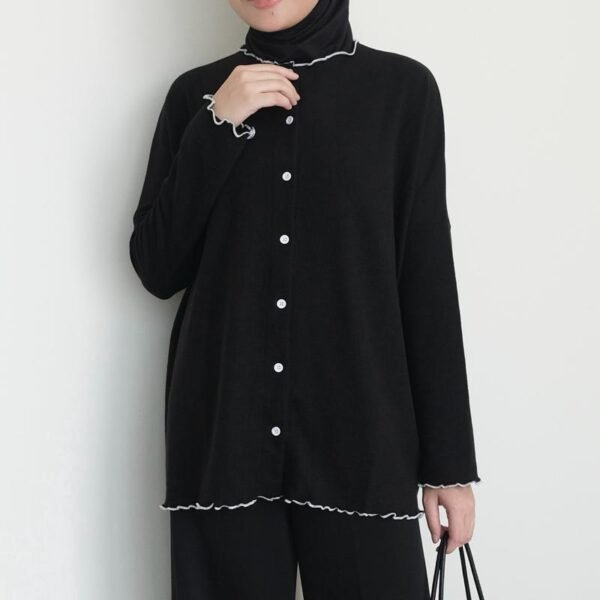 ByMeldev Haira Knit Cardigan Basic Rib Knit Outer