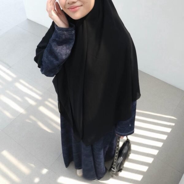 ByMeldev Denim Knit Oversize Abaya Dress