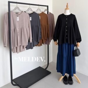 ByMeldev Ruffle Heart Blouse Atasan Plisket Rempel Busui Bumil