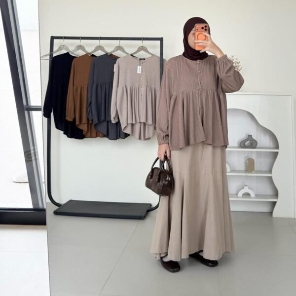 ByMeldev Ruffle Heart Blouse Atasan Plisket Rempel Busui Bumil