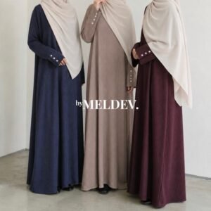 ByMeldev Kala Stripes Button Maxi Dress Abaya Salur Muslim Umroh Busui Nonbusui Jumbo