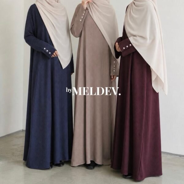 ByMeldev Kala Stripes Button Maxi Dress Abaya Salur Muslim Umroh Busui Nonbusui Jumbo