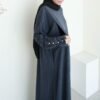 ByMeldev Kala Stripes Button Maxi Dress Abaya Salur Muslim Umroh Busui Nonbusui Jumbo