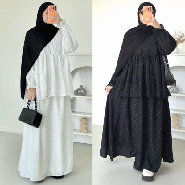 ByMeldev Polka Series Blouse & Skirt Setelan Rok Set