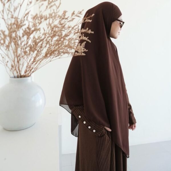 ByMeldev Kala Stripes Button Maxi Dress Abaya Salur Muslim Umroh Busui Nonbusui Jumbo