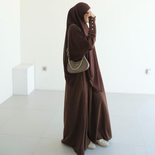 ByMeldev Kala Stripes Button Maxi Dress Abaya Salur Muslim Umroh Busui Nonbusui Jumbo