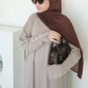 ByMeldev Kala Stripes Button Maxi Dress Abaya Salur Muslim Umroh Busui Nonbusui Jumbo