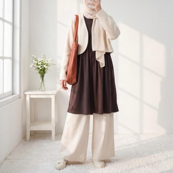 ByMeldev Ruffle Inner Series Top Tunik Dress Dalaman Outer Cardigan Busui Nonbusui